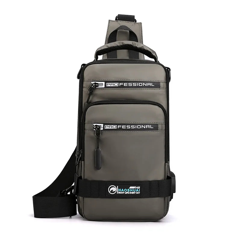 Stylish Men’s Nylon Crossbody Bag with USB Charging Port - Perfect for Outdoor Adventures and Daily Use