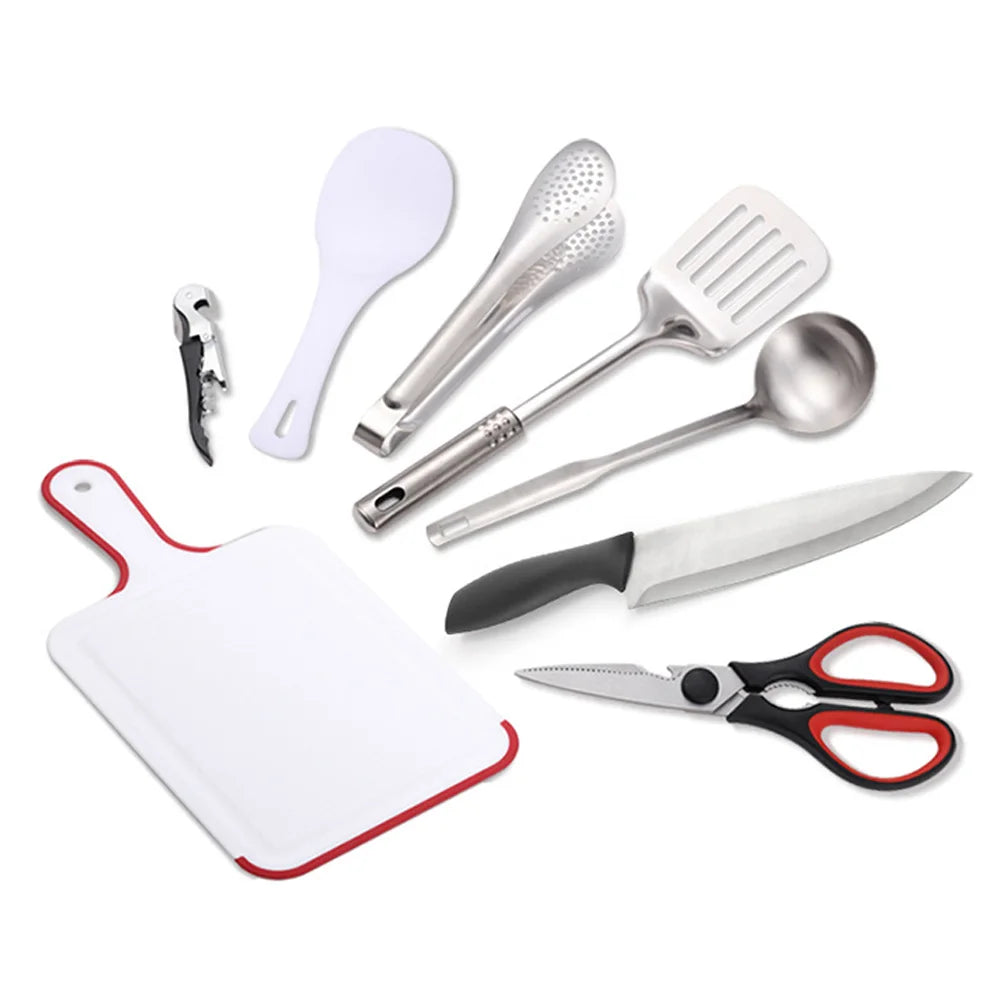 Ultimate 9-Piece Portable Stainless Steel Travel Utensils Set for Camping, BBQ, and Picnics