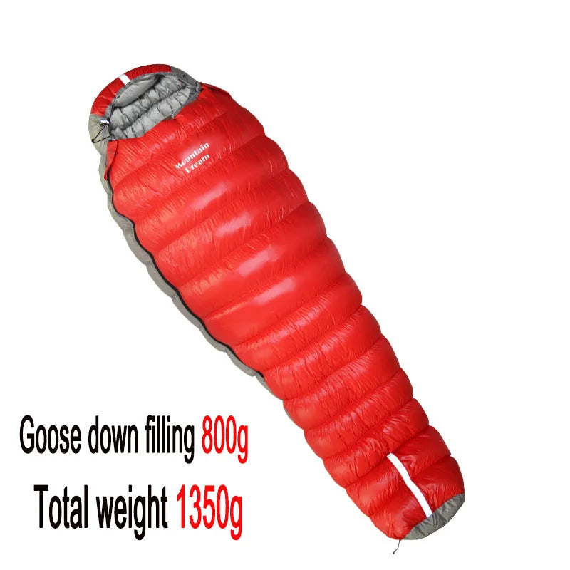 New Oversized Mummy Goose down Sleeping Bag Winter down Sleeping Bag Very Warm for Camping and Hiking