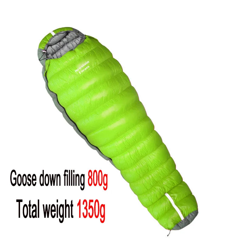 New Oversized Mummy Goose down Sleeping Bag Winter down Sleeping Bag Very Warm for Camping and Hiking
