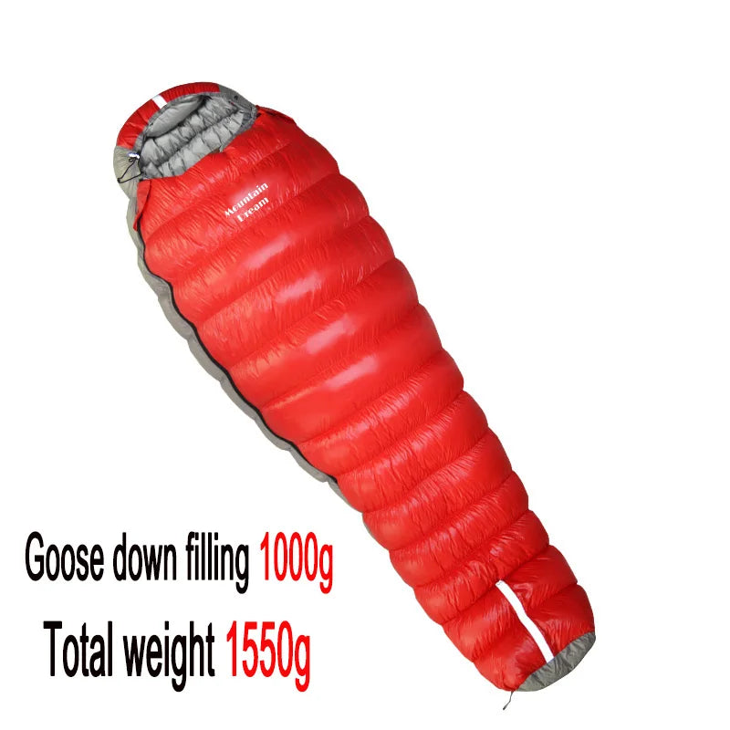 New Oversized Mummy Goose down Sleeping Bag Winter down Sleeping Bag Very Warm for Camping and Hiking