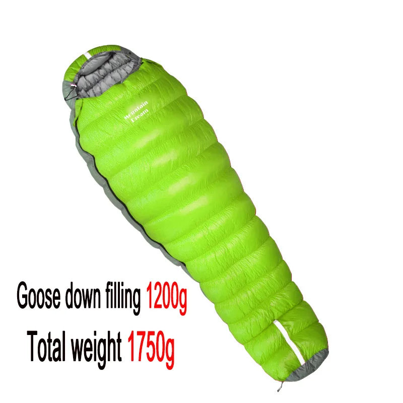 New Oversized Mummy Goose down Sleeping Bag Winter down Sleeping Bag Very Warm for Camping and Hiking