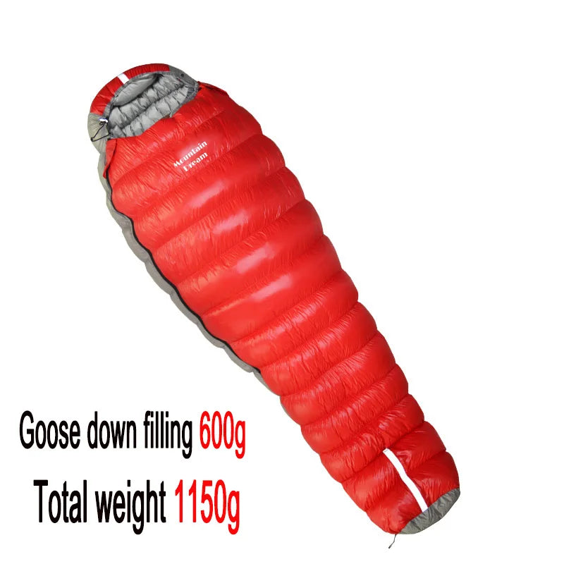 New Oversized Mummy Goose down Sleeping Bag Winter down Sleeping Bag Very Warm for Camping and Hiking