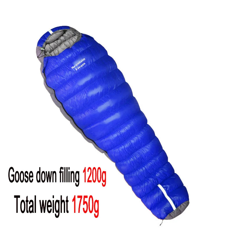 New Oversized Mummy Goose down Sleeping Bag Winter down Sleeping Bag Very Warm for Camping and Hiking