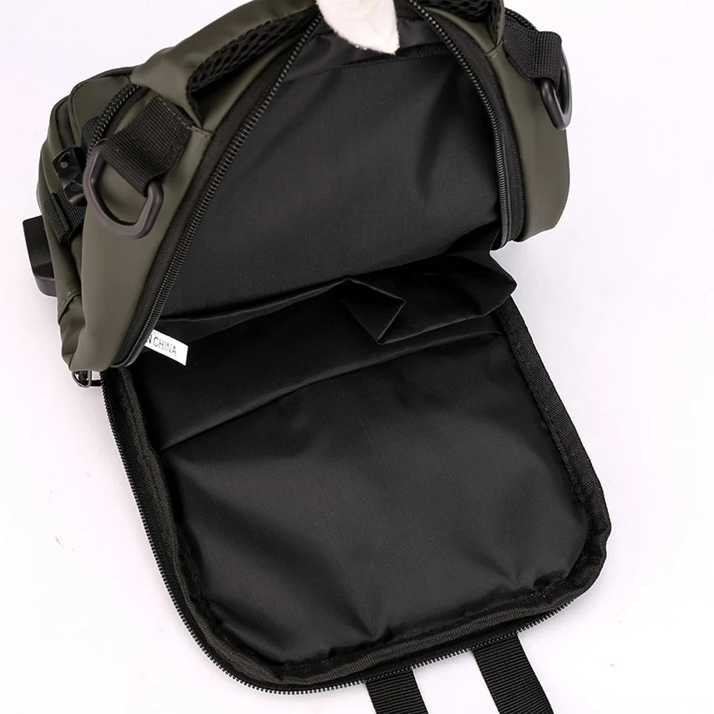 Stylish Men’s Nylon Crossbody Bag with USB Charging Port - Perfect for Outdoor Adventures and Daily Use