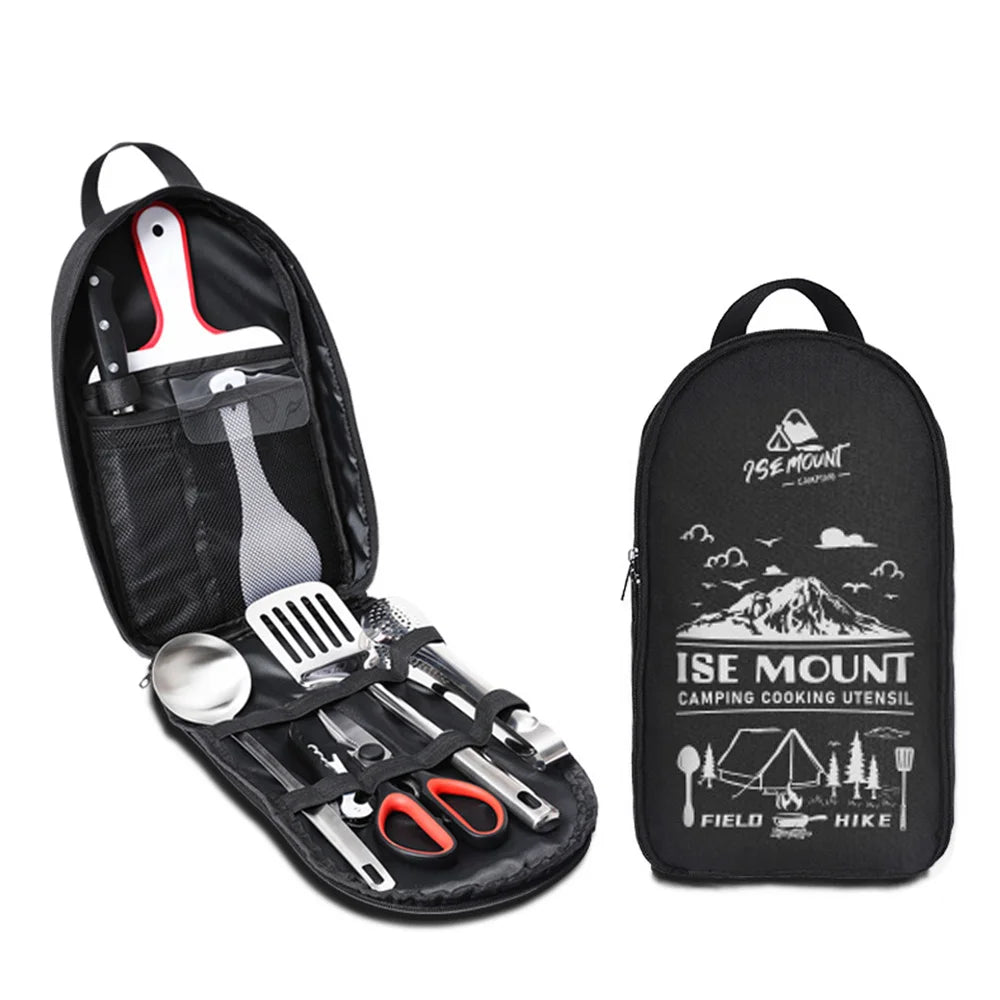 Ultimate 9-Piece Portable Stainless Steel Travel Utensils Set for Camping, BBQ, and Picnics