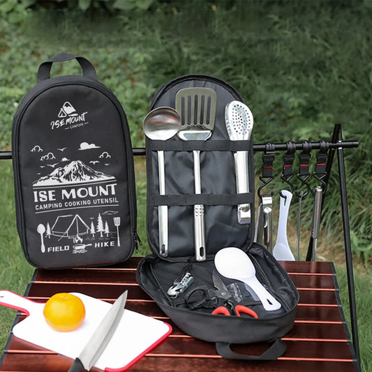 Ultimate 9-Piece Portable Stainless Steel Travel Utensils Set for Camping, BBQ, and Picnics