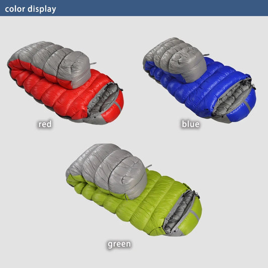 New Oversized Mummy Goose down Sleeping Bag Winter down Sleeping Bag Very Warm for Camping and Hiking